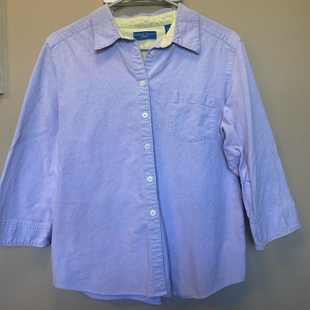 Karen Scott Sport Women’s Periwinkle Button Up Shirt